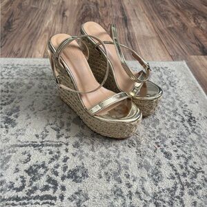 Gold Wedge Sandals